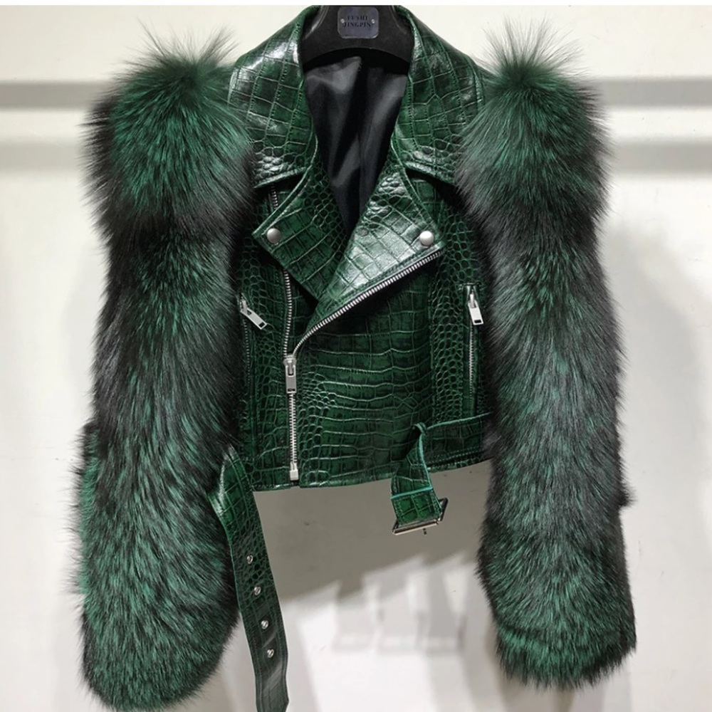 REAL FUR & LEATHER JACKET